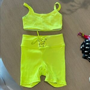 Year of Ours Bright Yellow Ribbed Set